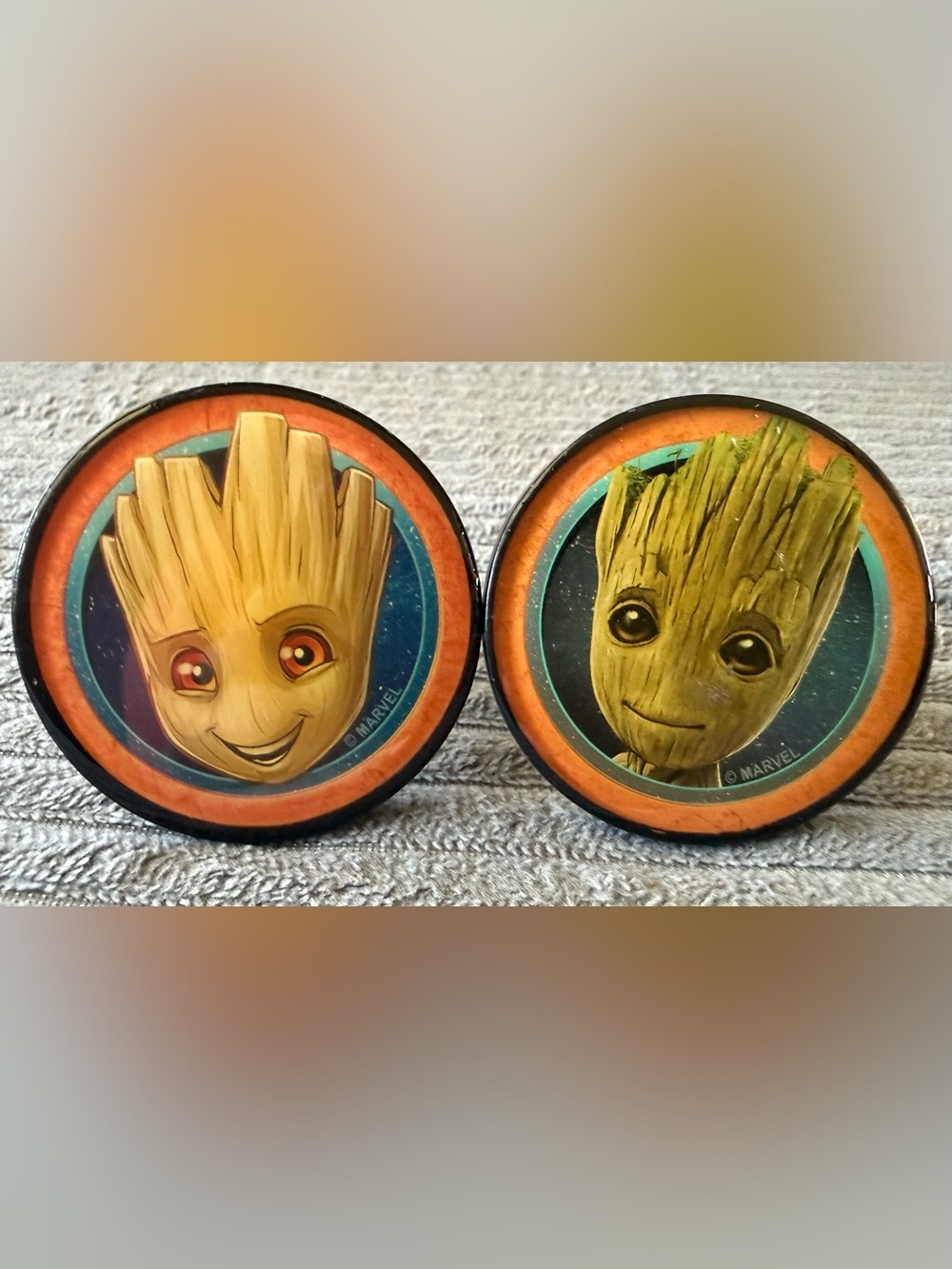 Lot of 2 Marvel Groot Drawer Door Knobs Accents